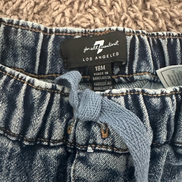 Boys Blue Denim Joggers. - Picture 3 of 4